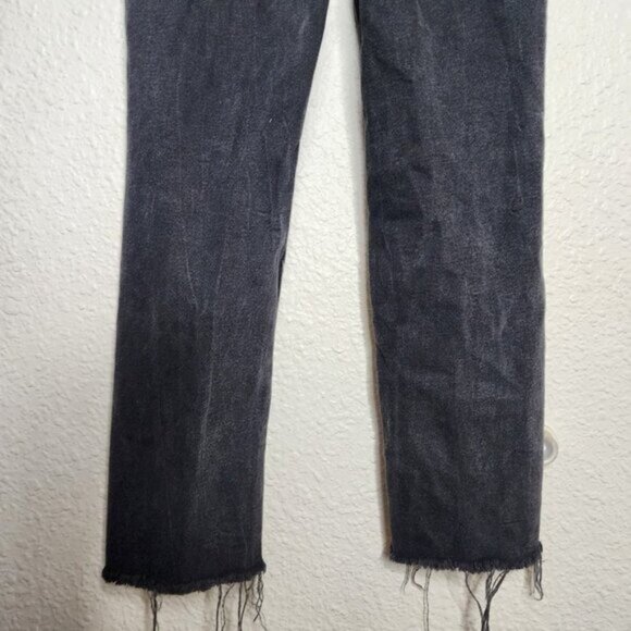 Free People High Rise Slim Straight Jeans in Faded Black Women's Size 27 - Picture 6 of 8